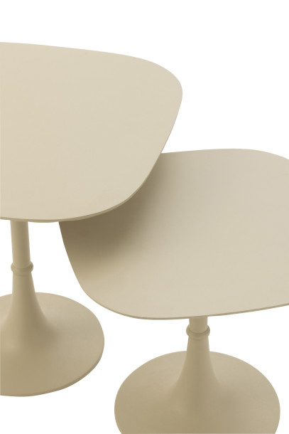 Square Ivory Side Tables Set of 2