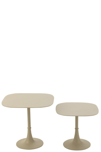 Square Ivory Side Tables Set of 2