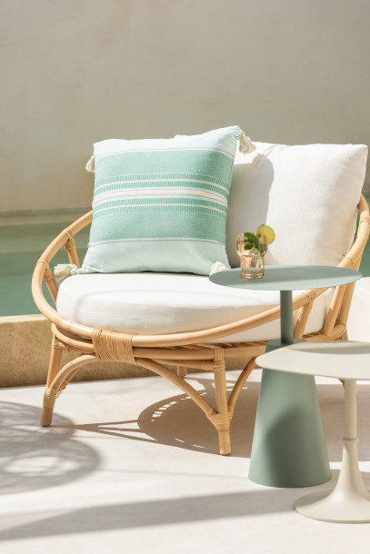 Square Ivory Side Tables Set of 2