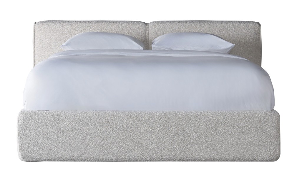 Double Bed 160x200 cm with Storage (Fabric: CANDY Col.105 Latte (Cat. 2))