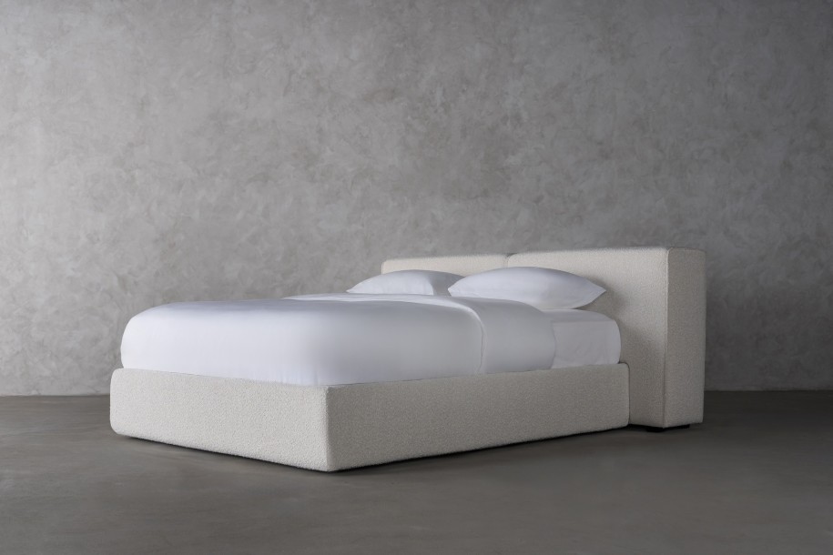 Double Bed 160x200 cm with Storage (Fabric: CANDY Col.105 Latte (Cat. 2))