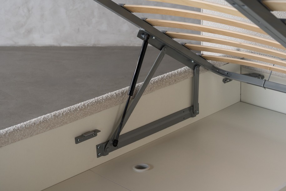 Double Bed 160x200 cm with Storage (Fabric: CANDY Col.105 Latte (Cat. 2))