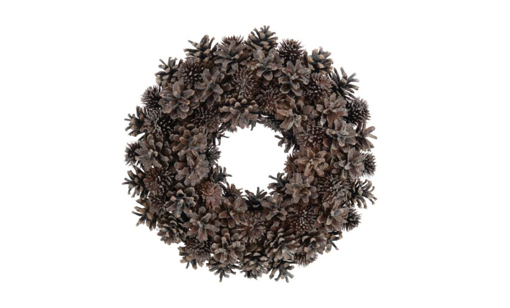 Wreith Decorated Pinecones Brown