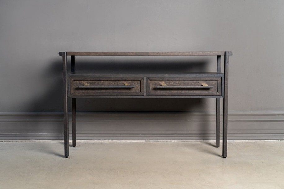 Contempo Console Table with 2 Drawers (Color: Oak graphite (GIRELLI))