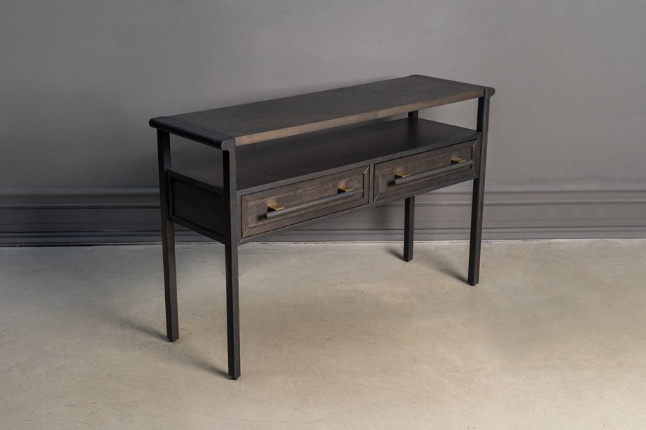 Contempo Console Table with 2 Drawers (Color: Oak graphite (GIRELLI))