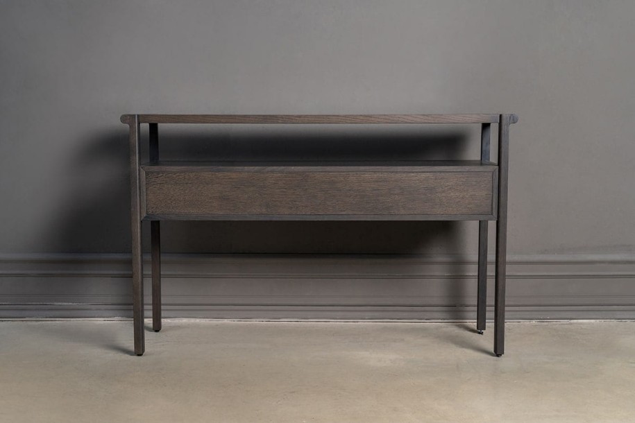Contempo Console Table with 2 Drawers (Color: Oak graphite (GIRELLI))