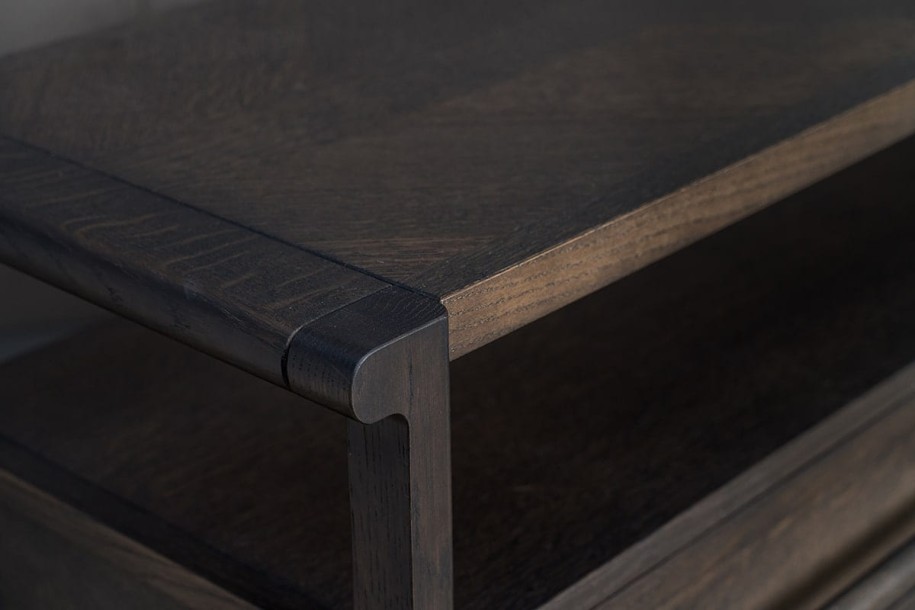 Contempo Console Table with 2 Drawers (Color: Oak graphite (GIRELLI))