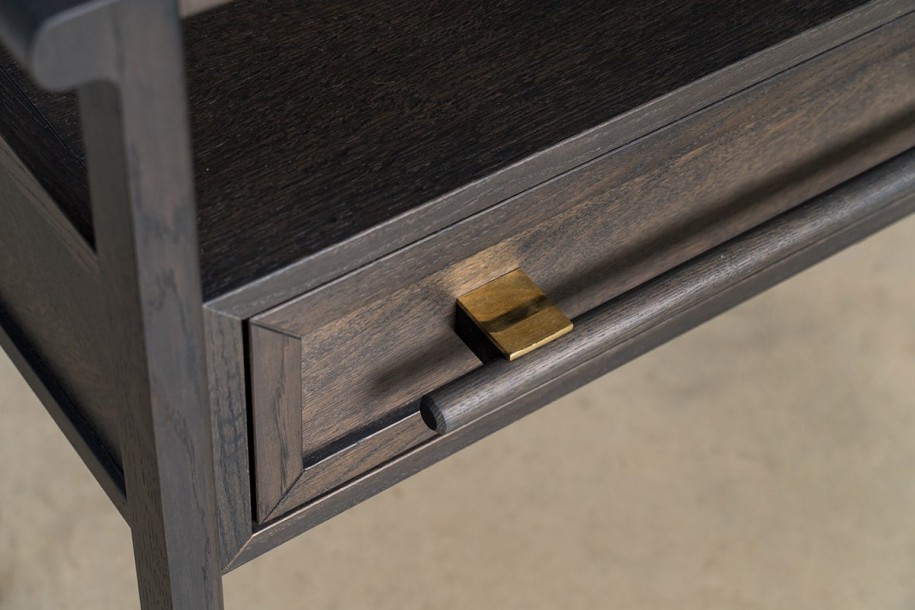 Contempo Console Table with 2 Drawers (Color: Oak graphite (GIRELLI))