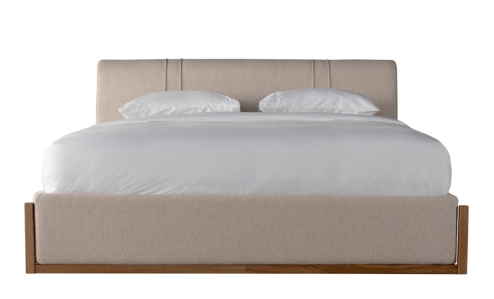 Lagom Wood Bed 160x200 cm with Storage (Fabric: Corso col.04)