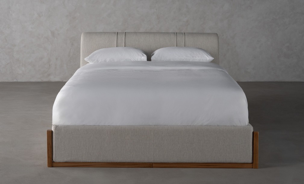 Lagom Wood Bed 180x200 cm (Fabric: Corso col.06)
