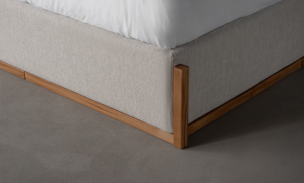 Lagom Wood Bed 180x200 cm (Fabric: Corso col.06)