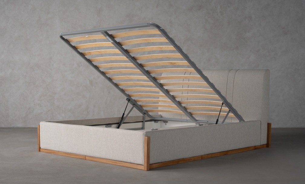 Lagom Wood Bed 180x200 cm (Fabric: Corso col.06)