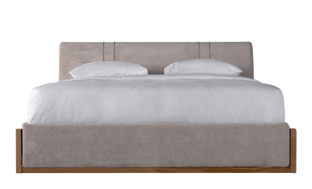 Lagom Wood Bed 180x200 cm (Fabric: VELVET LUX 46)