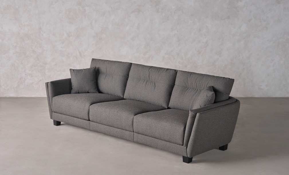 Como 3-Seater Sofa (Fabric: OSCAR PLAIN col.10 Dk.Grey)