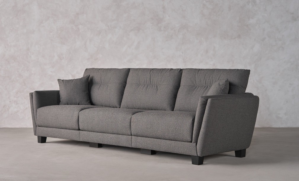 Como 3-Seater Sofa (Fabric: OSCAR PLAIN col.10 Dk.Grey)