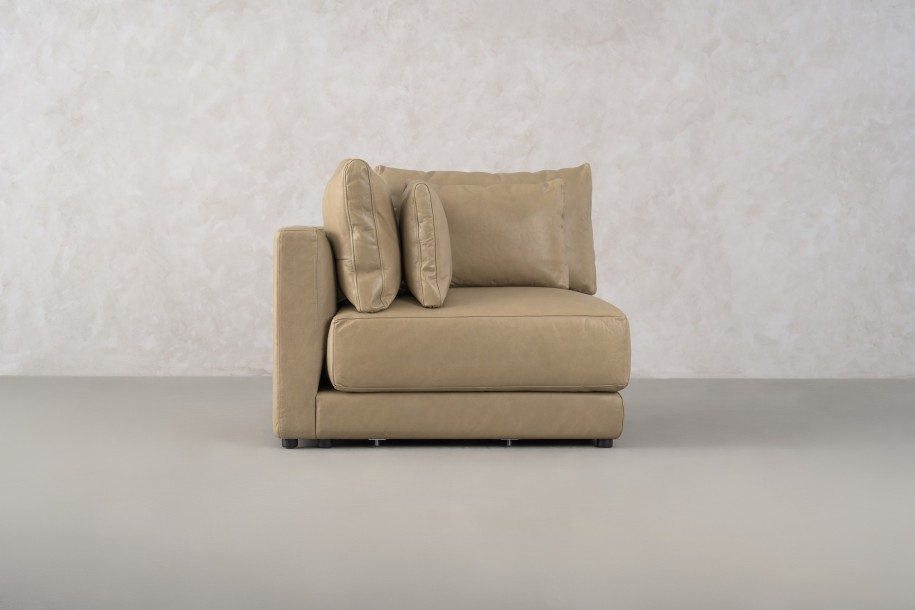 Narvik Mix Leather Corner Section Sofa (Fossil leather)