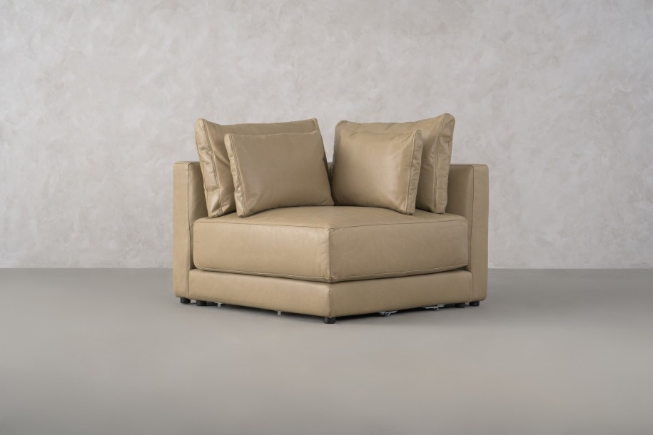 Narvik Mix Leather Corner Section Sofa (Fossil leather)