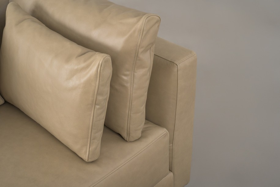 Narvik Mix Leather Corner Section Sofa (Fossil leather)