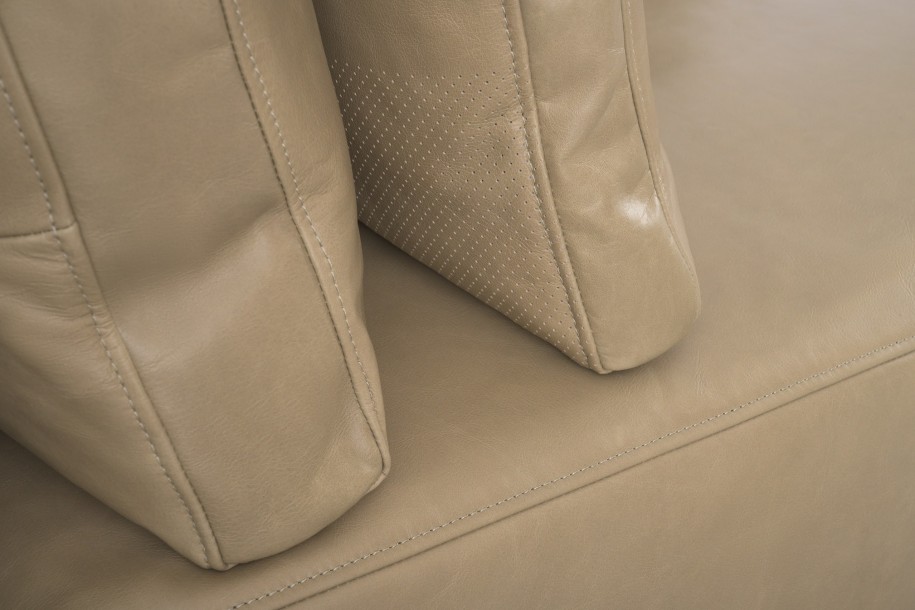Narvik Mix Leather Corner Section Sofa (Fossil leather)
