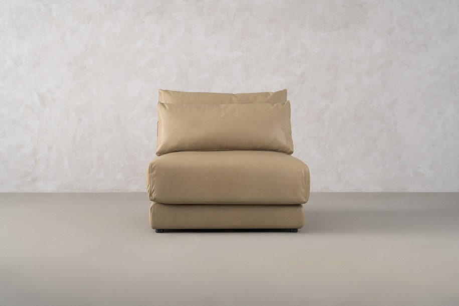 Narvik Mix Leather 1-Seater Section Sofa (Fossil leather)