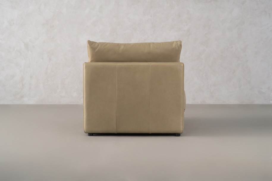 Narvik Mix Leather 1-Seater Section Sofa (Fossil leather)