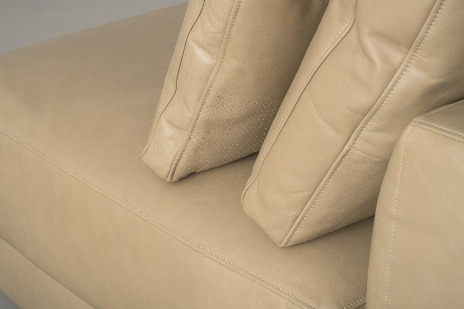 Narvik Mix Leather 1-Seater Section Sofa (Fossil leather)