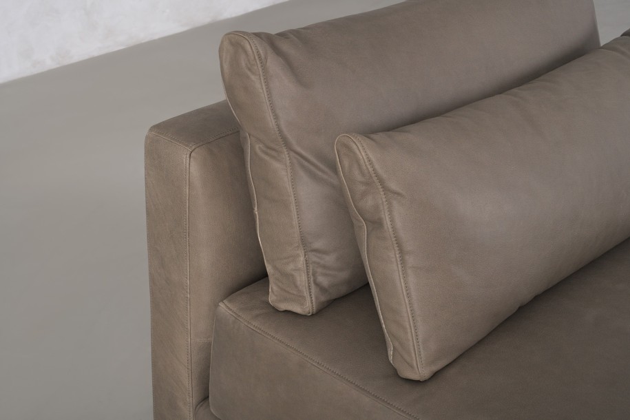 Narvik Mix Leather 1-Seater Section Sofa (Flint leather)