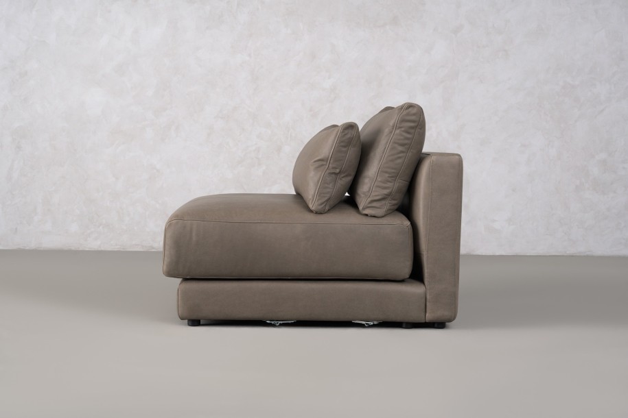 Narvik Mix Leather 1-Seater Section Sofa (Flint leather)