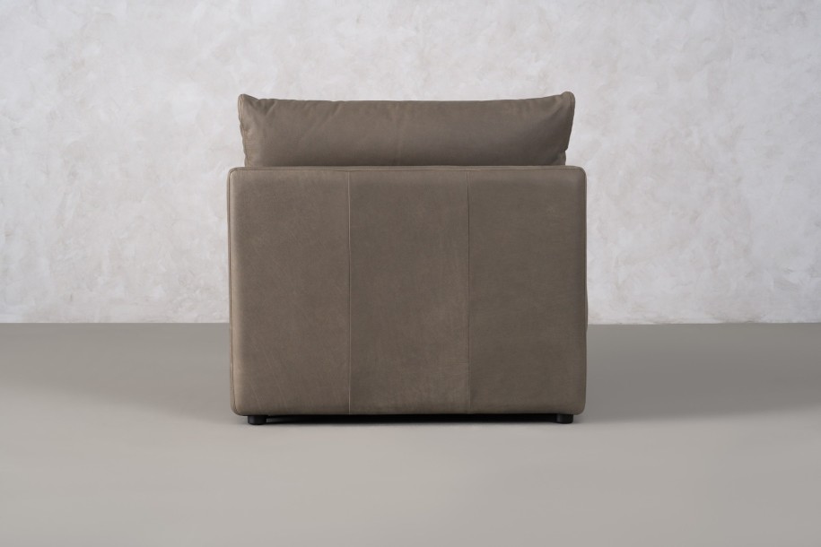 Narvik Mix Leather 1-Seater Section Sofa (Flint leather)