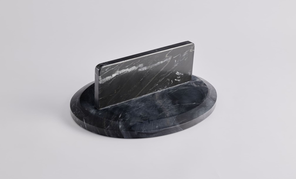 Cove Black Marble Tray Table