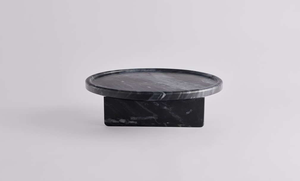Cove Black Marble Tray Table