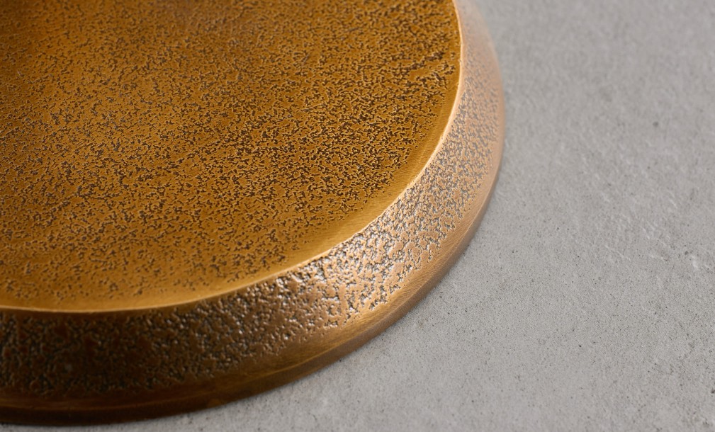 Blaze Side Table Champagne Finish