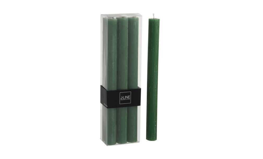 Table Candle L Green 9H Box 6