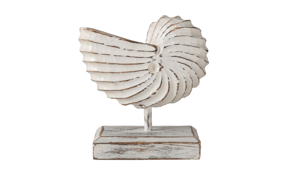 Wooden DecorationMotive Seashell White Large