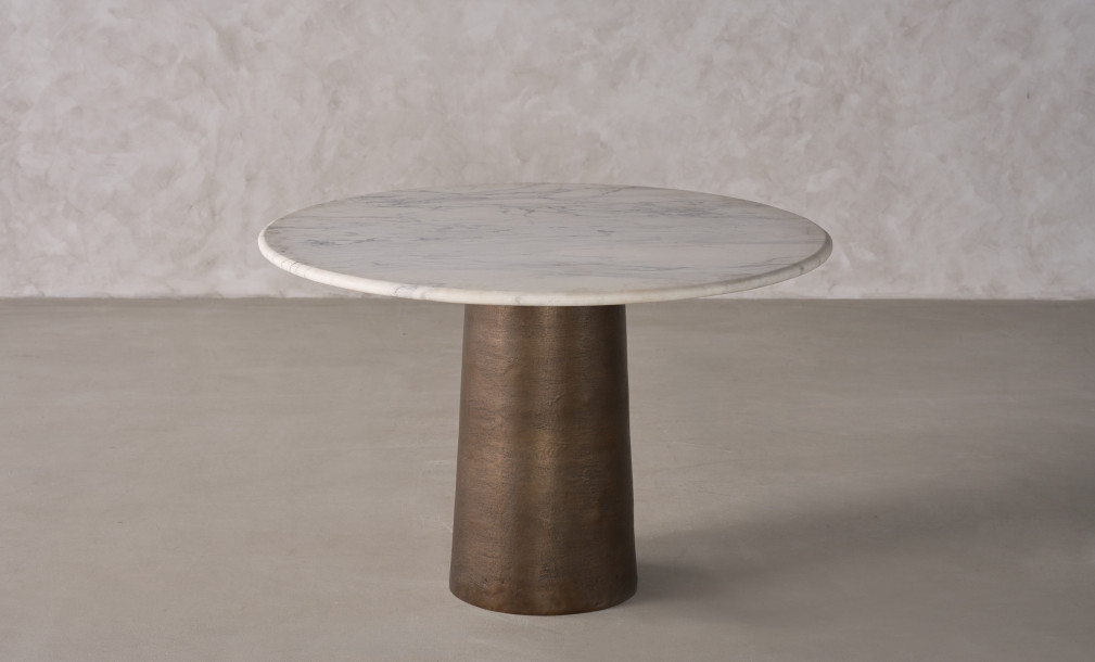 Inizio Marble Top Dining Table (Bronze Finish)