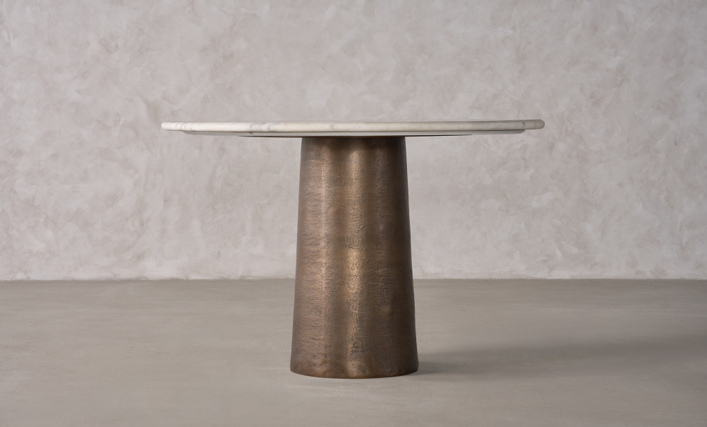 Inizio Marble Top Dining Table (Bronze Finish)