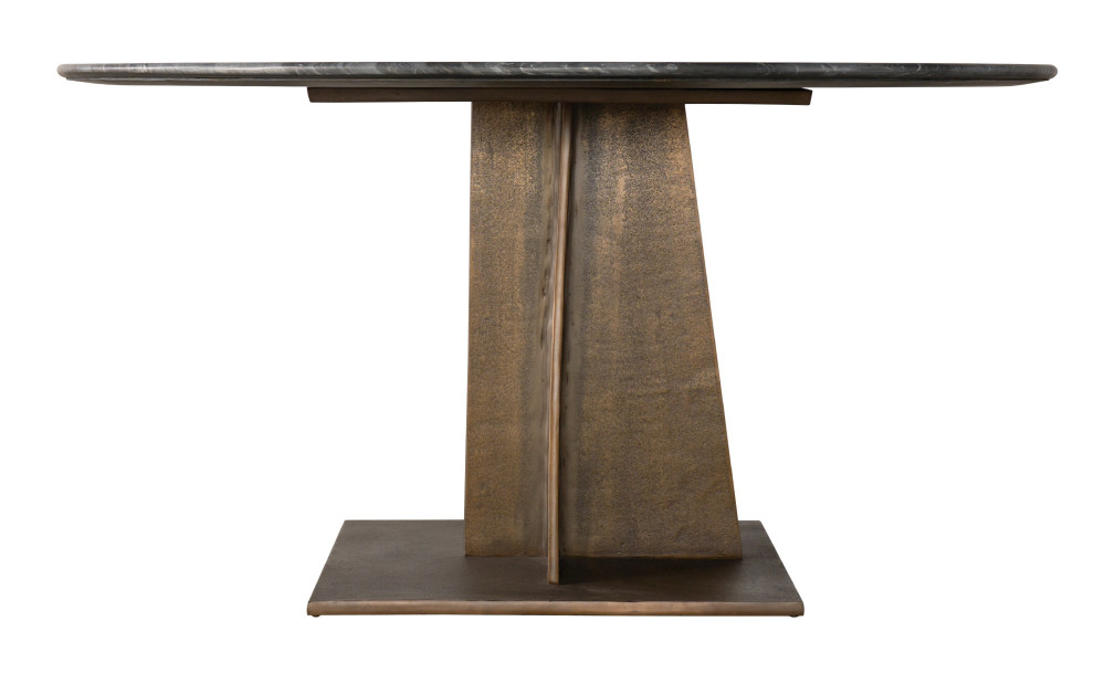 Ciel Marble Top Dining Table (Bronze Finish)