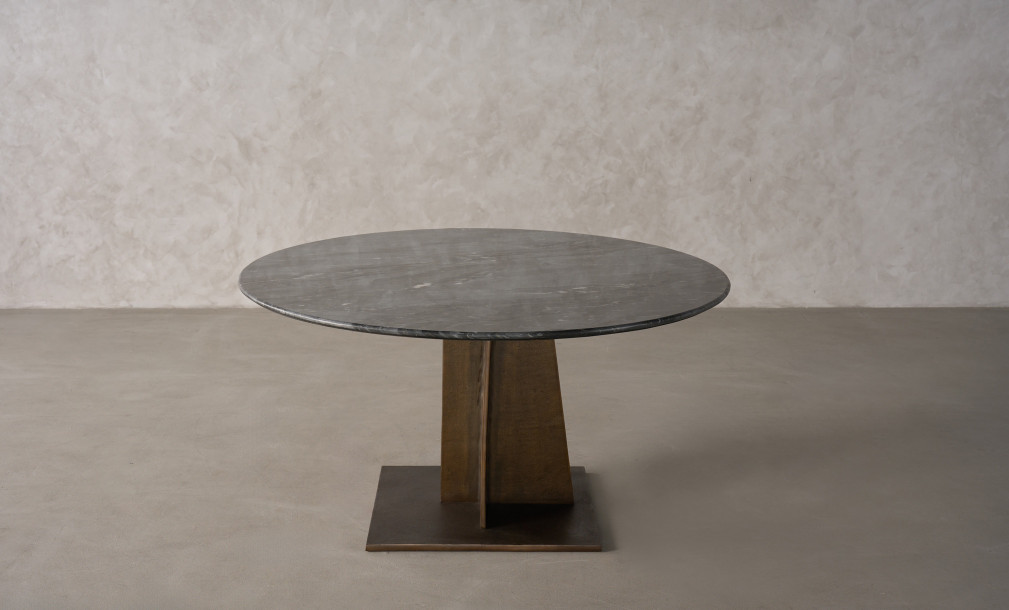 Ciel Marble Top Dining Table (Bronze Finish)