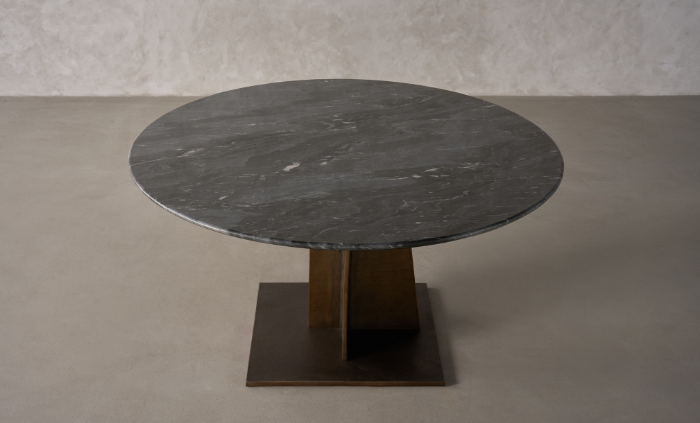 Ciel Marble Top Dining Table (Bronze Finish)