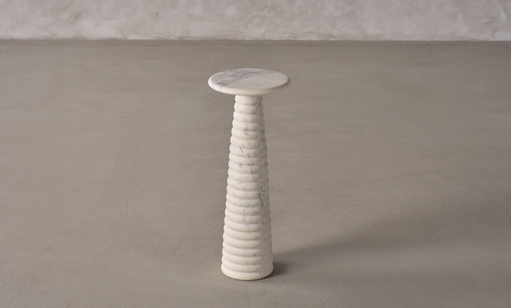 Fuori White Marble Side Table