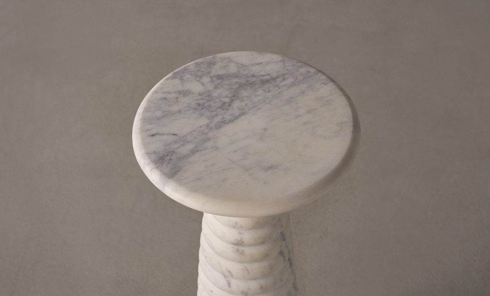 Fuori White Marble Side Table