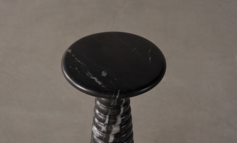 Fuori Black Marble Side Table