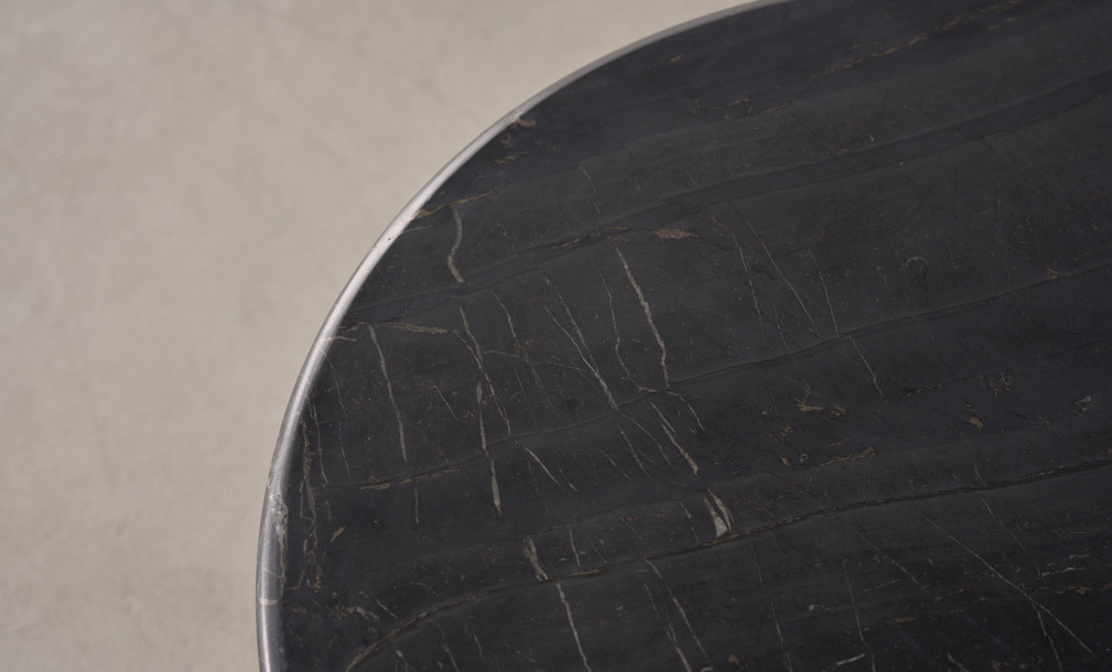 Ace Round Marble Top Coffee Table (Graphite Finish)