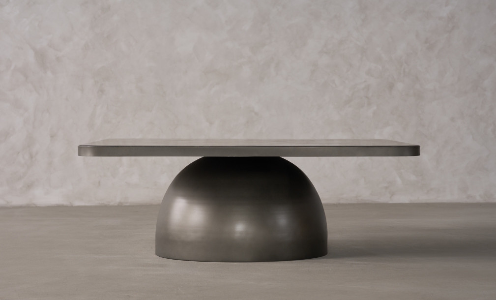 Ace Marble Top Coffee Table (Graphite Finish), H39 cm