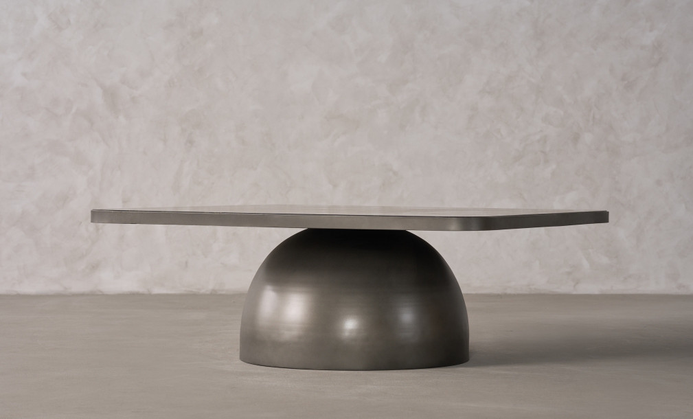 Ace Marble Top Coffee Table (Graphite Finish), H39 cm