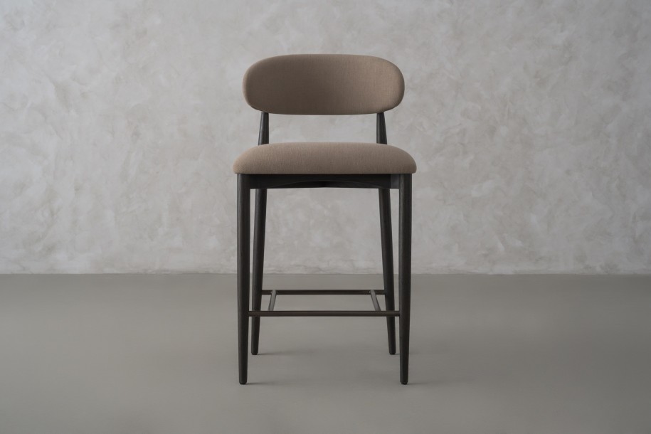 Bradley Counter Stool Black Oak (Linen Latte)
