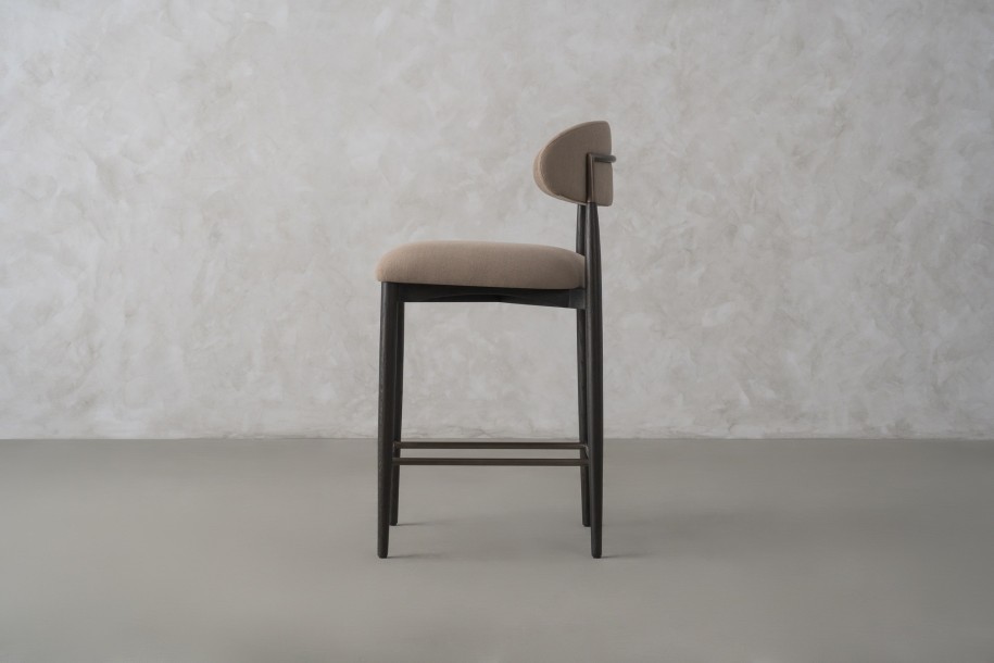 Bradley Counter Stool Black Oak (Linen Latte)