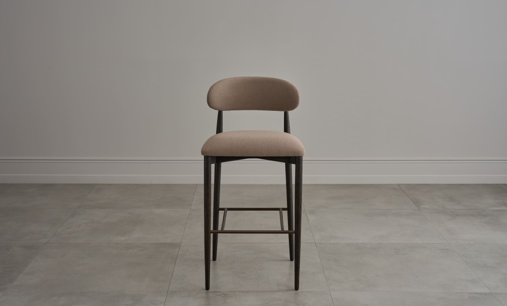 Bradley Bar Stool Black Oak (Linen Latte)