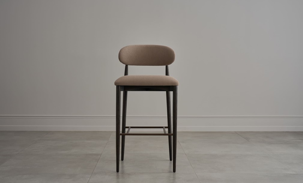 Bradley Bar Stool Black Oak (Linen Latte)
