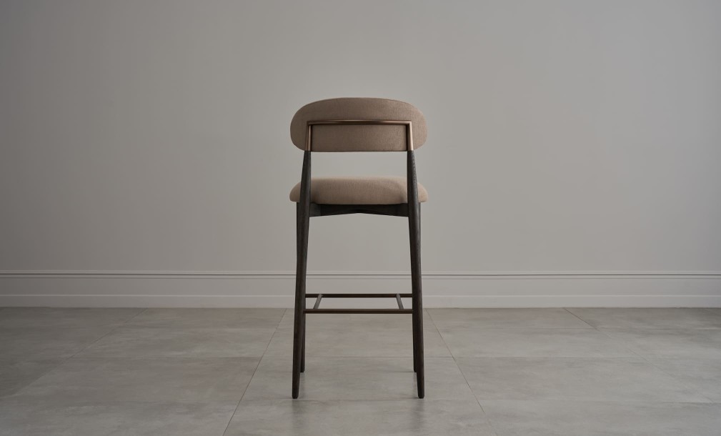 Bradley Bar Stool Black Oak (Linen Latte)